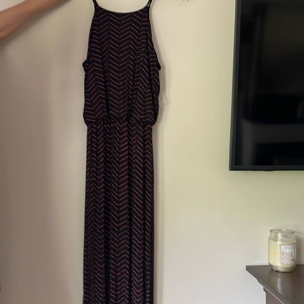Black and pink maxi dress